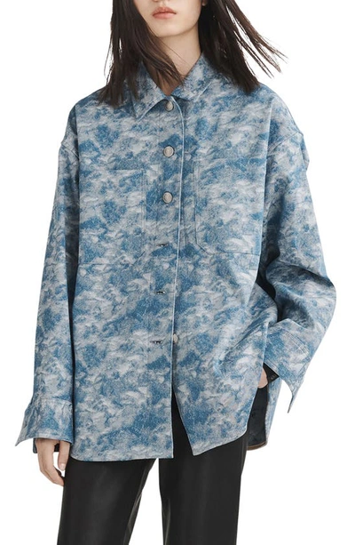 Rag & Bone Lory Denim Shirt Jacket In Denim Jacquard