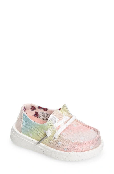 Hey Dude Kids' Wendy Glitter Boat Shoe In Silver/ Multi