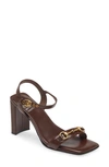 Jeffrey Campbell Lively Horsebit Sandal In Brown Gold