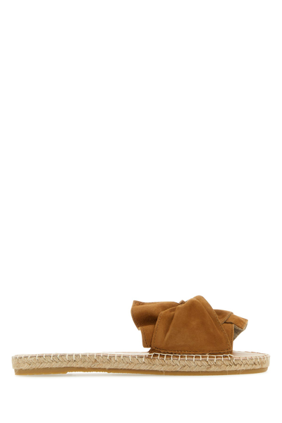 Manebi Hamptons Suede Sandals In Brown