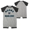Outerstuff Infant  Heather Gray Miami Marlins Extra Base Hit Raglan Full-snap Romper In Gray