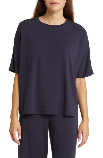 Eileen Fisher Viscose Jersey Boxy T-shirt In Blue