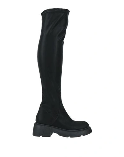 Le Pepite Woman Knee Boots Black Size 10 Textile Fibers