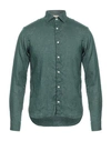 Rossopuro Man Shirt Dark Green Size 15 Linen