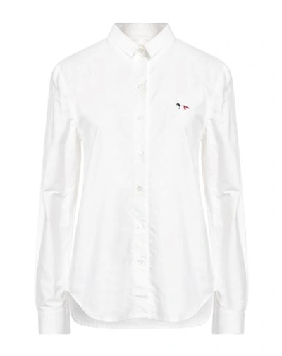 Maison Kitsuné Woman Shirt White Size 8 Cotton