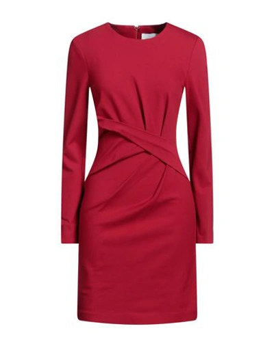 Silvian Heach Woman Short Dress Brick Red Size 6 Viscose, Polyamide, Elastane