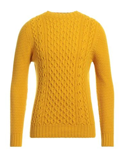 Drumohr Man Sweater Yellow Size 44 Lambswool