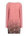 Cavalli Class Woman Mini Dress Pastel Pink Size 4 Polyester, Virgin Wool, Elastane, Viscose