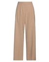 Seductive Woman Pants Camel Size 10 Polyester, Viscose, Cotton, Elastane In Beige