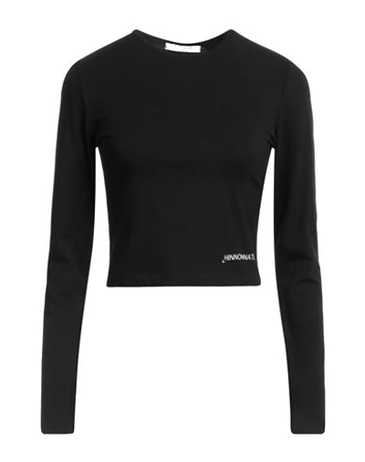 Hinnominate Woman T-shirt Black Size L Cotton, Elastane In Black