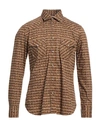 Tintoria Mattei 954 Man Shirt Brown Size 16 Cotton In Brown