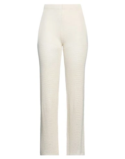 Vicolo Woman Pants Ivory Size Onesize Cotton, Acrylic In White