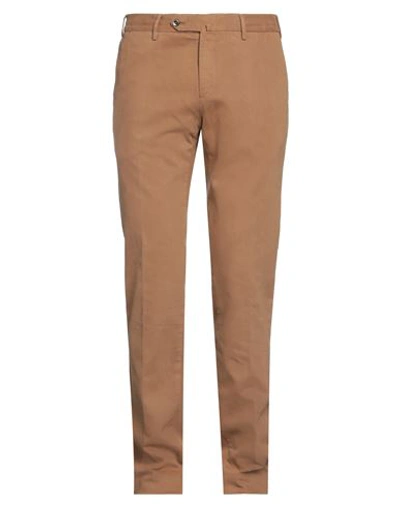 Pt Torino Man Pants Camel Size 36 Cotton, Elastane In Beige