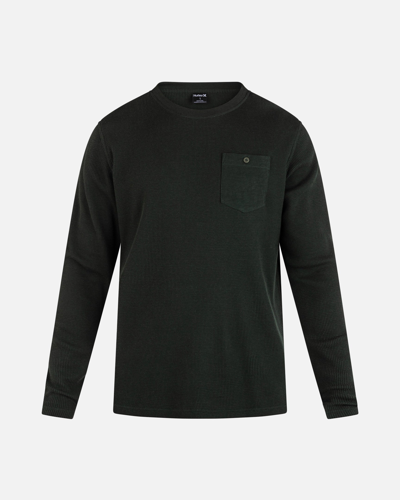 United Legwear Men's Felton Thermal Crew Long Sleeve T-shirt In Midnight Olive