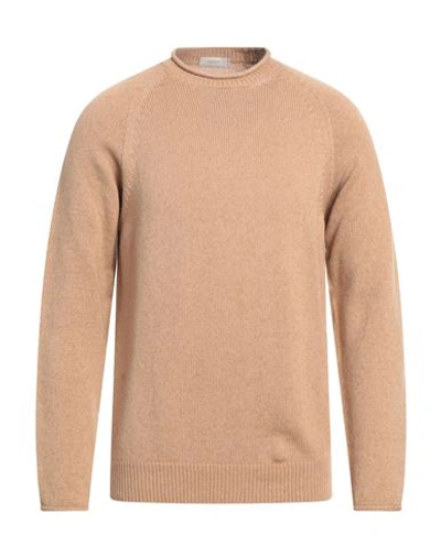 Agnona Man Sweater Camel Size S Cashmere, Silk In Beige