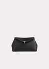 Totême T-lock Clutch Black Grain In Black Grain