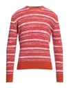 Drumohr Man Sweater Rust Size 38 Lambswool In Red