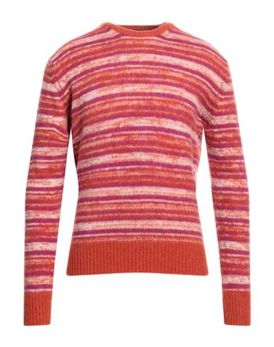Drumohr Man Sweater Rust Size 38 Lambswool In Red