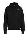 Diesel Oval-d Loose Cotton Fleece Hoodie In Black