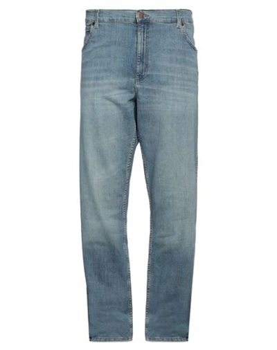 Wrangler Man Denim Pants Blue Size 33w-32l Cotton, Polyester, Elastane