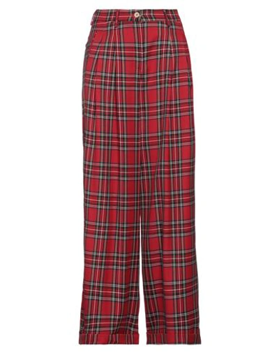 Jejia Woman Pants Red Size 6 Polyester, Viscose