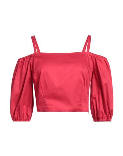 Icona By Kaos Woman Blouse Red Size 6 Cotton