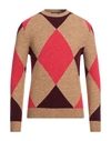 +39 Masq Man Sweater Camel Size 42 Polyamide, Acrylic, Alpaca Wool, Wool, Elastane In Beige