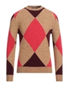 +39 Masq Man Sweater Camel Size 46 Polyamide, Acrylic, Alpaca Wool, Wool, Elastane In Beige