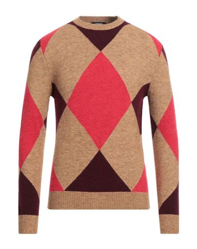 +39 Masq Man Sweater Camel Size 46 Polyamide, Acrylic, Alpaca Wool, Wool, Elastane In Beige