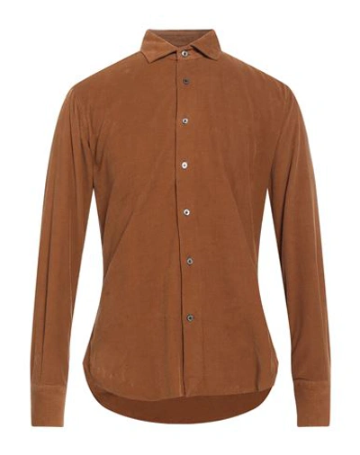 Drumohr Man Shirt Brown Size 15 ½ Cotton