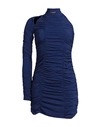 A Better Mistake Woman Mini Dress Blue Size 4 Polyamide, Elastane In Blue