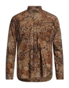 Tintoria Mattei 954 Man Shirt Brown Size 16 Cotton In Brown