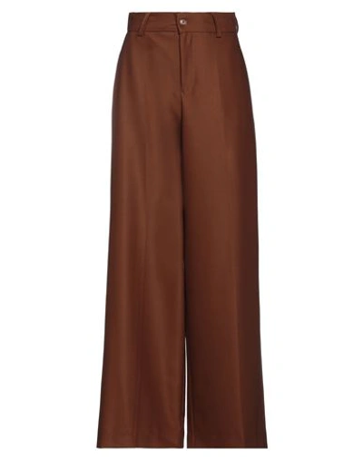 Try Me Woman Pants Brown Size 6 Polyester, Viscose, Elastane