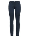 Trussardi Woman Pants Midnight Blue Size 26 Cotton, Elastane