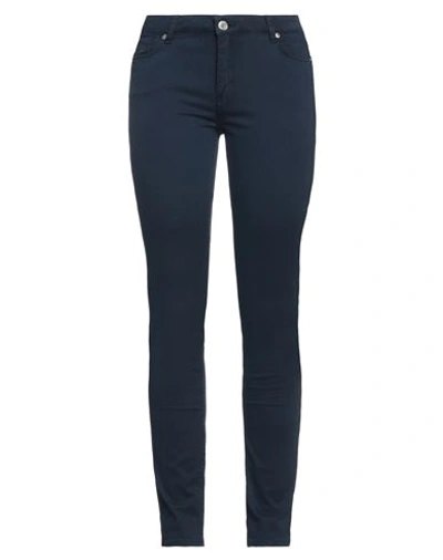 Trussardi Woman Pants Midnight Blue Size 27 Cotton, Elastane