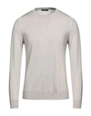 +39 Masq Man Sweater Taupe Size 38 Merino Wool In Grey