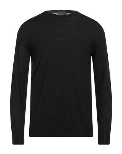 +39 Masq Man Sweater Black Size 38 Wool, Silk