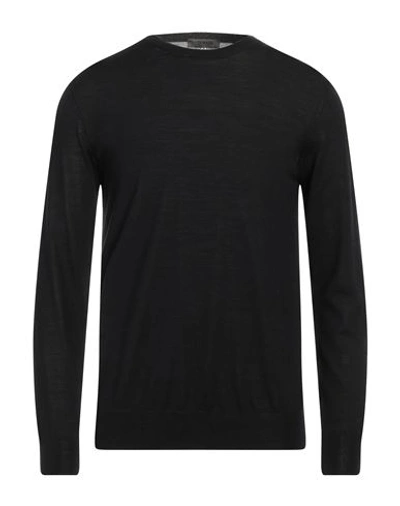 +39 Masq Man Sweater Black Size 46 Wool, Silk