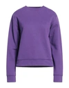 Patrizia Pepe Woman Sweatshirt Purple Size 2 Organic Cotton