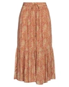 Vanessa Bruno Woman Midi Skirt Ocher Size 4 Viscose, Lyocell, Linen In Yellow