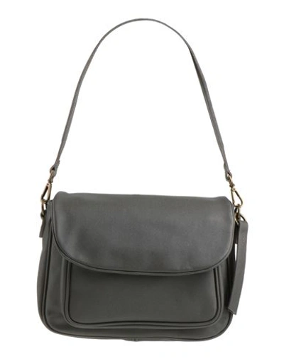 Corsia Woman Shoulder Bag Lead Size - Soft Leather In Grey