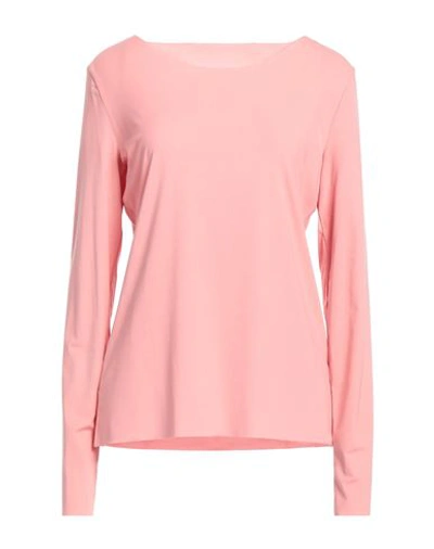 Wolford Aurora Pure Top Long Sleeves Woman T-shirt Pink Size S Modal, Elastane In Pink