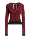 N°21 Woman Cardigan Brick Red Size 4 Wool, Polyester In Mixed Colours