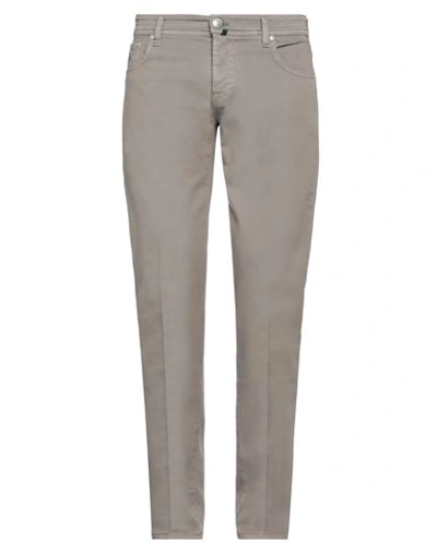 Luigi Borrelli Napoli Man Jeans Dove Grey Size 34 Cotton, Elastane