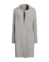 Kangra Woman Coat Dove Grey Size 8 Alpaca Wool, Cotton, Polyamide, Wool, Elastane