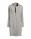 KANGRA KANGRA WOMAN COAT DOVE GREY SIZE 8 ALPACA WOOL, COTTON, POLYAMIDE, WOOL, ELASTANE