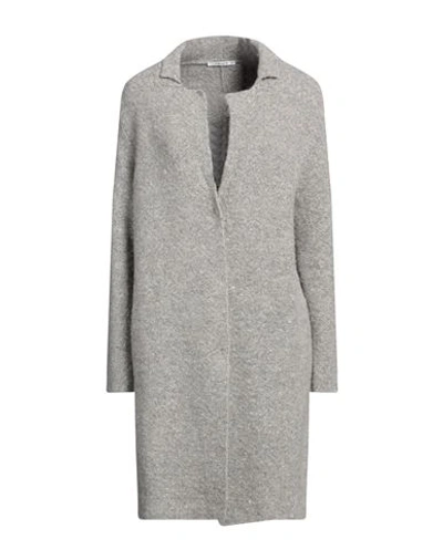 Kangra Cashmere Kangra Woman Coat Taupe Size 6 Alpaca Wool, Cotton, Polyamide, Wool, Elastane In Grey