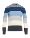 +39 Masq Man Sweater Blue Size 46 Wool