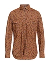 Tintoria Mattei 954 Man Shirt Camel Size 16 Cotton In Beige
