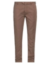 Teleria Zed Man Pants Khaki Size 31 Cotton, Elastane In Brown